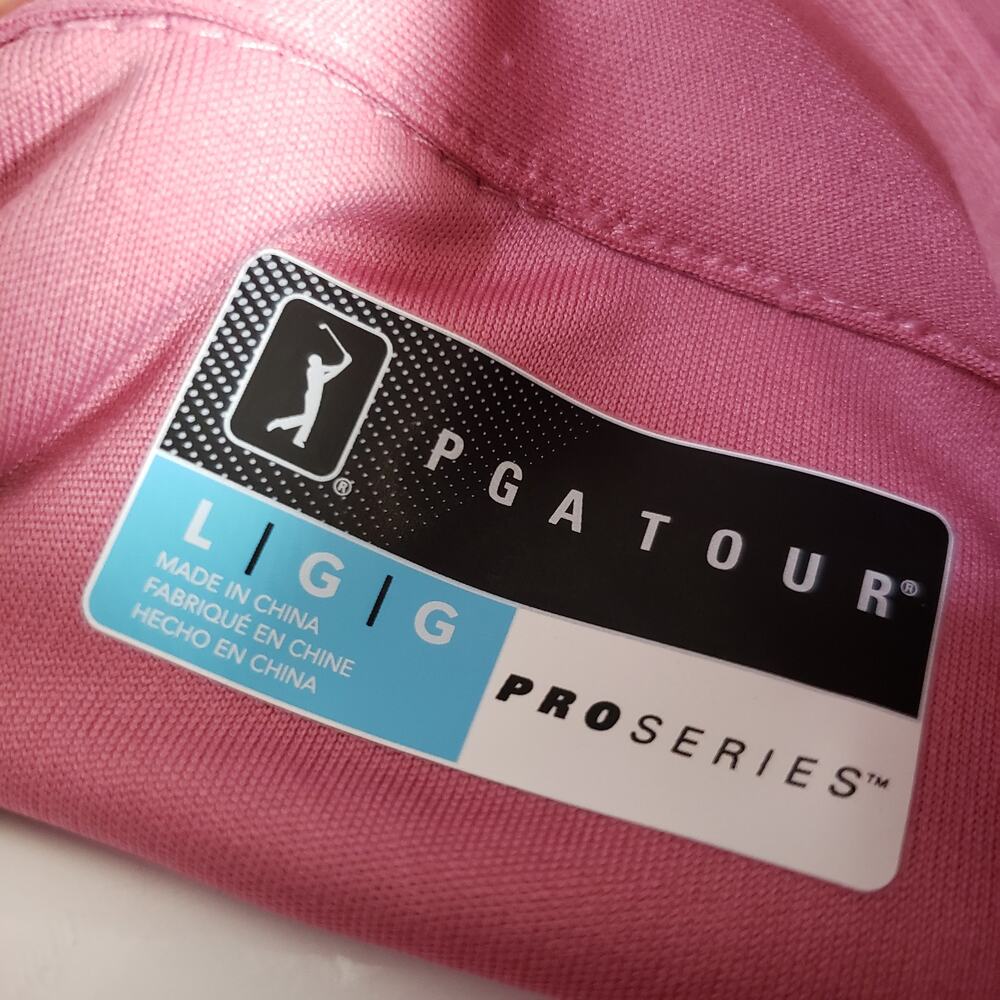 Men's PGA Tour, Rose BQT, Short Sleeve, Stretch, Collar, Golf Polo, Size L, New - Picture 7 of 10